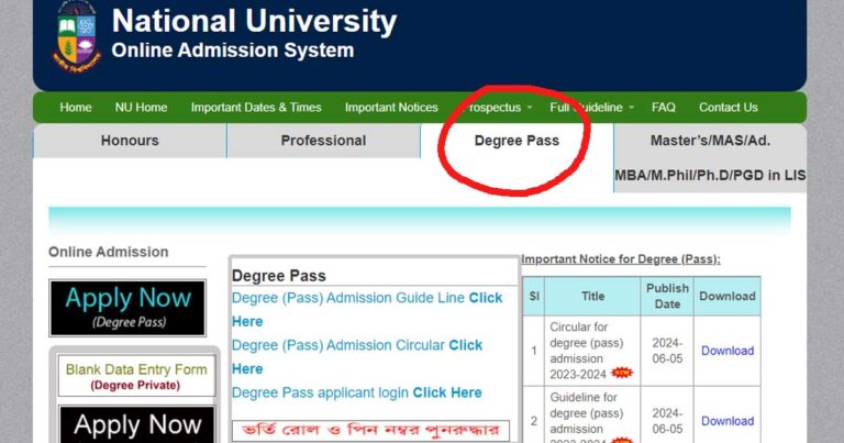 Read more about the article Degree Admission 2024 Apply Now Under National University!